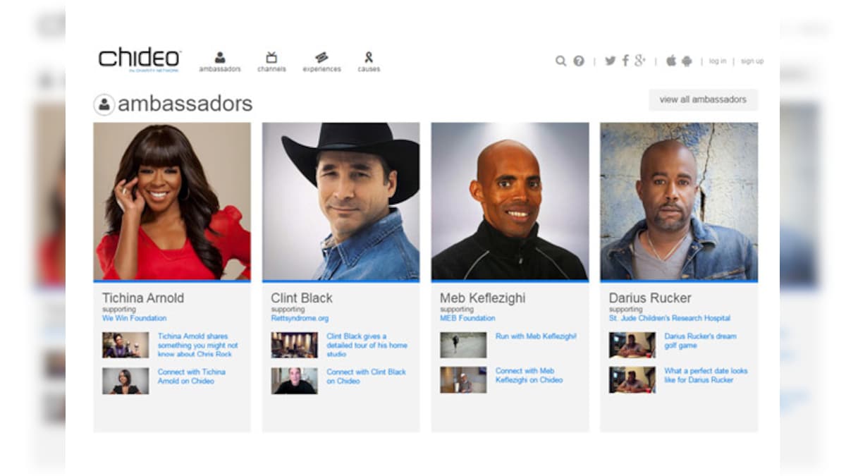 Chideo: This new online charity site connects celebrities with everyday