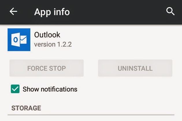 uninstall outlook app