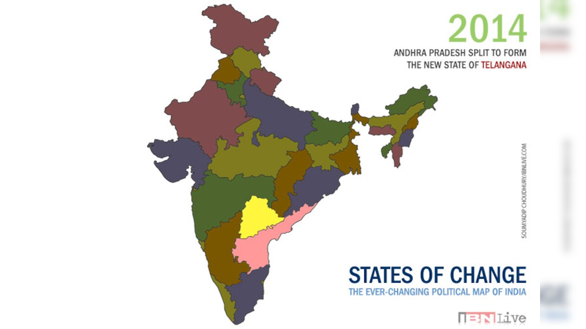 Telangana On India Political Map 1 Year Of Telangana: How The Map Of India Has Evolved Since 1951