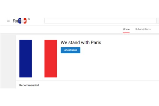 YouTube changes icon to show solidarity with Paris attack victims