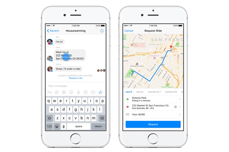 Transportation on Messenger: Facebook lets users request an Uber 