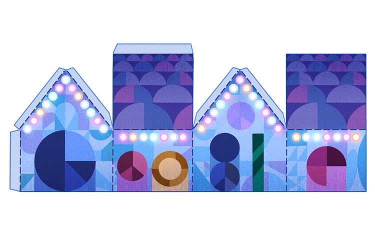 Tis the season! Googles 2nd holidays 2015 doodle is a 4-doodle papercraft doodle photo picture