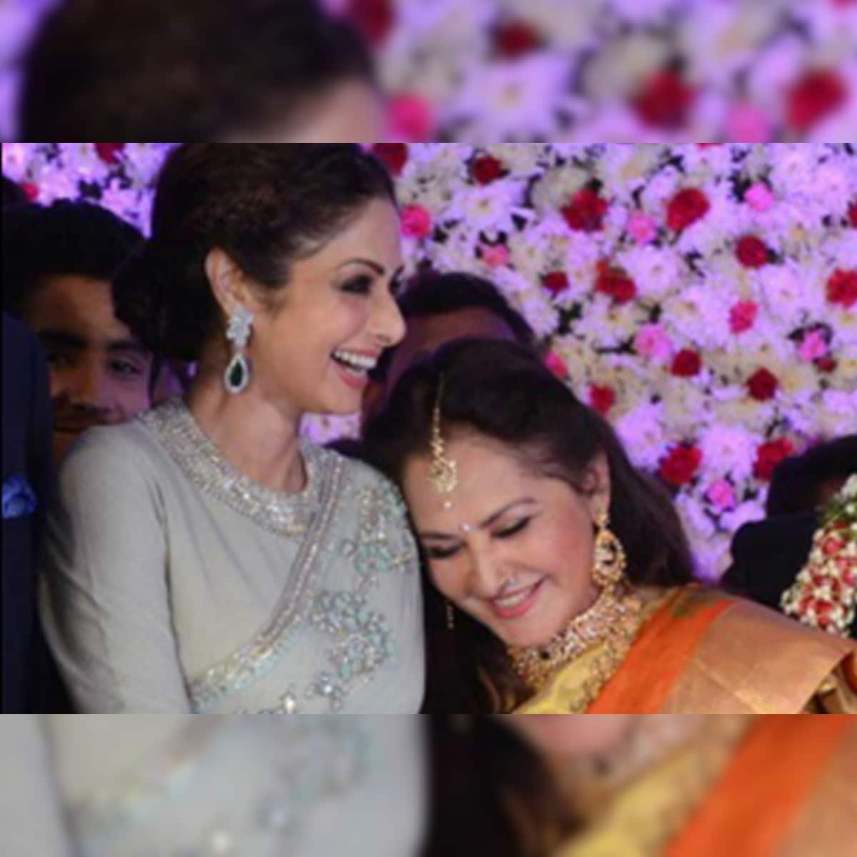 Snapshot: Jaya Prada shares a warm hug with Sridevi at the wedding  reception of her son