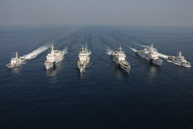 File image of Indian coastguard ships.