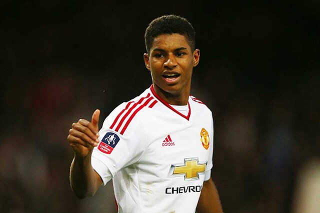 Rashford has scored seven goals in 13 games since being given a senior debut against Midtjylland in the Europa League in February. (Getty Images)