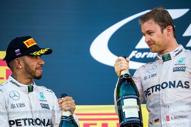 A file photo of Mercedes' Nico Rosberg and Lewis Hamilton. (Getty Images)