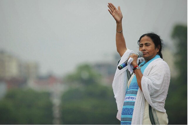 File Photo of Mamata Banerjee addresses her supporters during a rally in Kolkata.