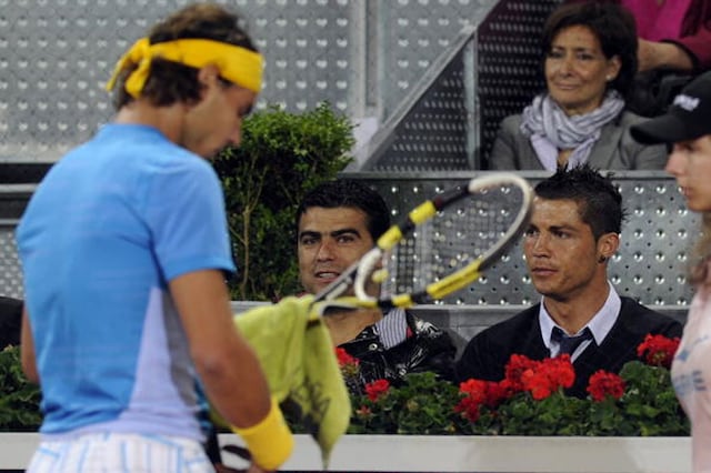 File photo of Cristiano Ronaldo watching the match between Rafael Nadal and John Isner. (Getty Images)