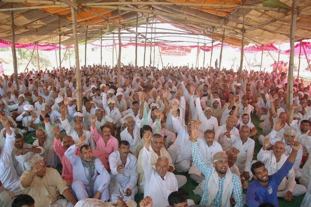Jat leaders at a meeting during agitation for reservation at Jassia village of Haryana's Rohtak district. Representative image