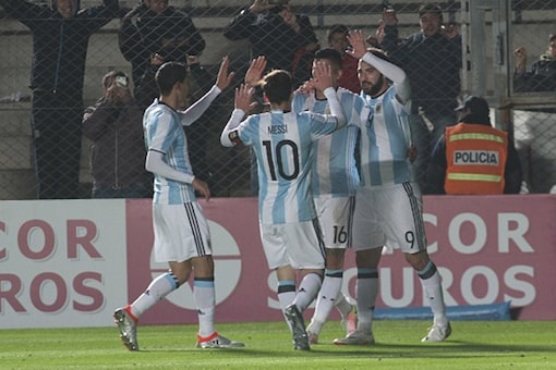 File image of members of Argentina's football team celebrating during a game. (Getty Images)