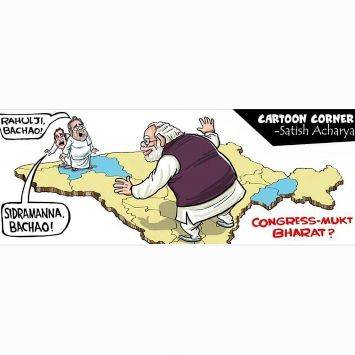 Cartoon of Rahul Hiding From Modi Removed by Karnataka Municipality