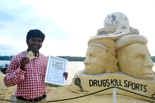 Sand artist Sudarsan Pattnaik won gold medal in people's choice prize at world sand sculpting championship, 2016 in Bulgaria.