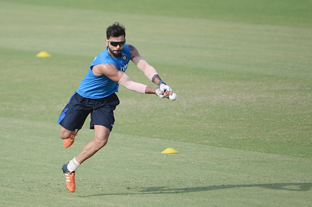 Virat Kohli during a practice session. (Getty Images)