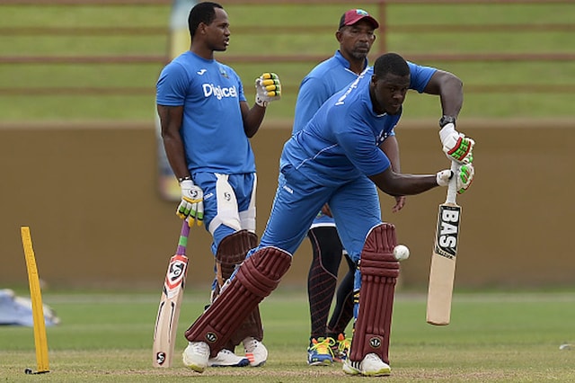 West Indies players during practice session. 