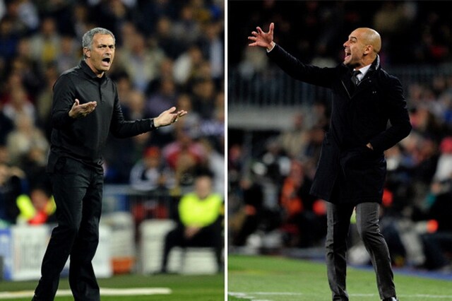 Jose Mourinho and Pep Guardiola. (Getty Images)