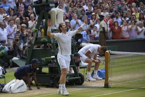 Andy Murray celebrates winning his match against Czech Republic's Tomas Berdych. (Reuters Image)