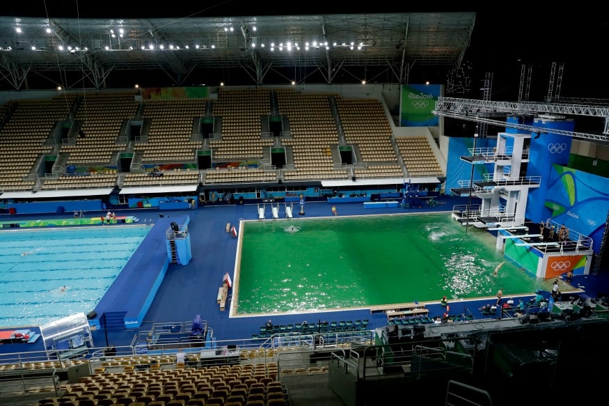 Rio 2016 Green Not Blue The Color Of Swimming Pool At Olympics