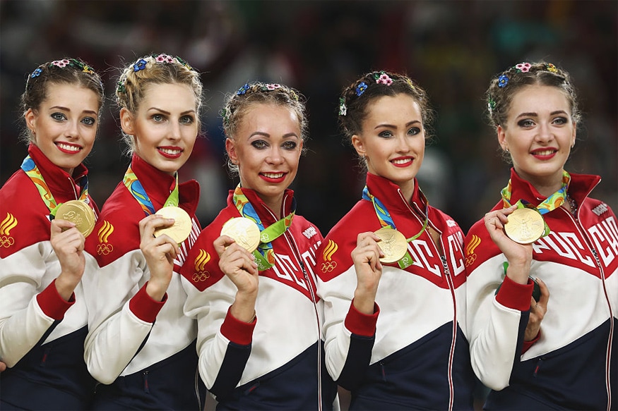 Rio 2016 Russia Win Fifth Group All Around Gold In Rhythmic Gymnastics
