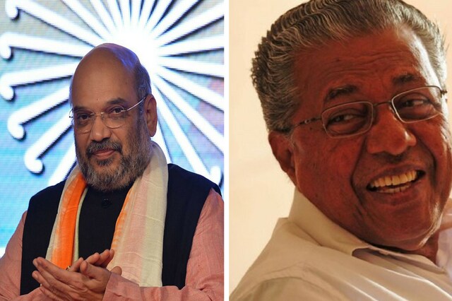File image of BJP President Amit Shah and Kerala Chief Minister Pinarayi Vijayan 