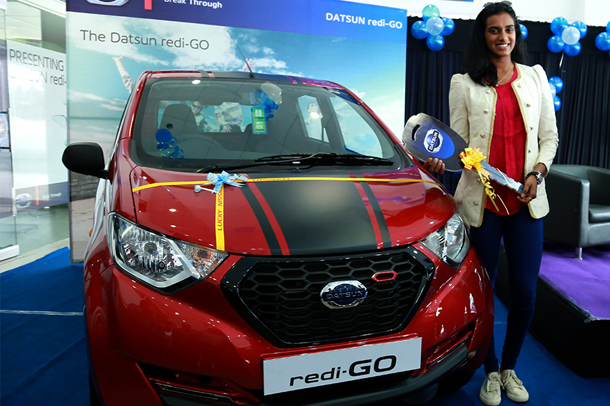 Datsun Honours P.V. Sindhu With the redi-GO Sport for Rio Performance ...