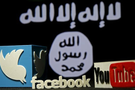 3D plastic representations of Twitter, Facebook and YouTube logos are seen in front of a displayed ISIS flag in this photo illustration. ISIS is known to recruit via social media.
(PHOTO: REUTERS) Representative image 3D plastic representations of Twitter, Facebook and YouTube logos are seen in front of a displayed ISIS flag in this photo illustration. ISIS is known to recruit via social media.
(PHOTO: REUTERS) Representative image