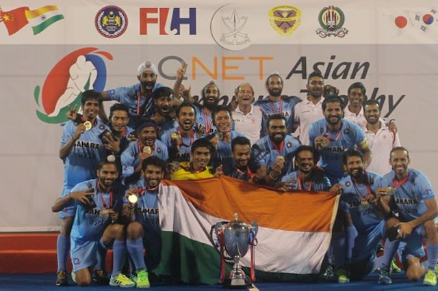 Indian hockey team after winning the Asian Champions Trophy 2016 in Malaysia. (Image credit: Hockey India)
