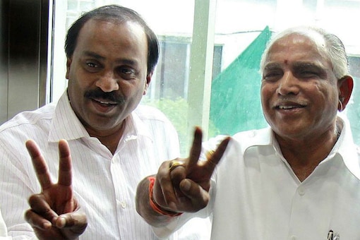 File photo of Gali Janardhan Reddy (left) with former Karnataka chief minister BS Yeddyurappa. (GETTY IMAGES)