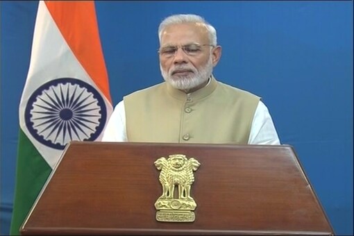 TV grab of Prime Minister Narendra Modi during his address to the nation 