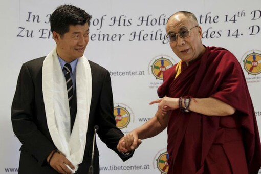 Tibet's exiled spiritual leader Dalai Lama (R) and Lobsang Sangay, President of the Tibetan government-in-exile. (Photo credit: Reuters)