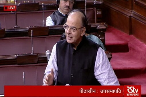 File photo of Arun Jaitley speaking in Rajya Sabha