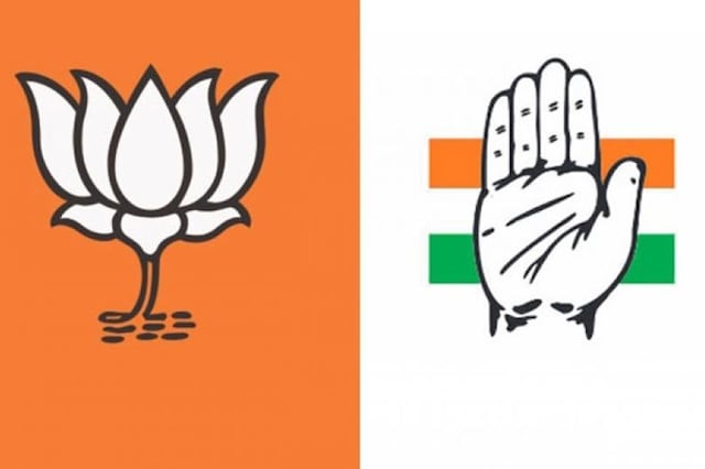 Logos of BJP and Congress party. (File Photo)