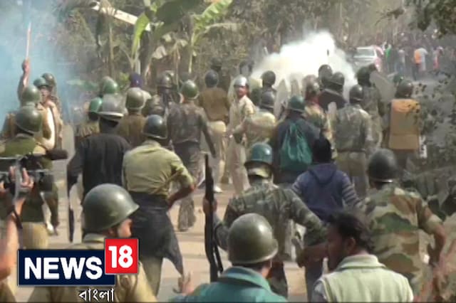 A screen grab of clashes in Bhangar. 