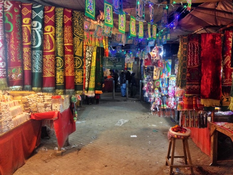 The Shrine is paramount to Sehwan Sharif’s retail economy. Locals sell varieties of dried fruit and chadars as a form of Sufi offering.