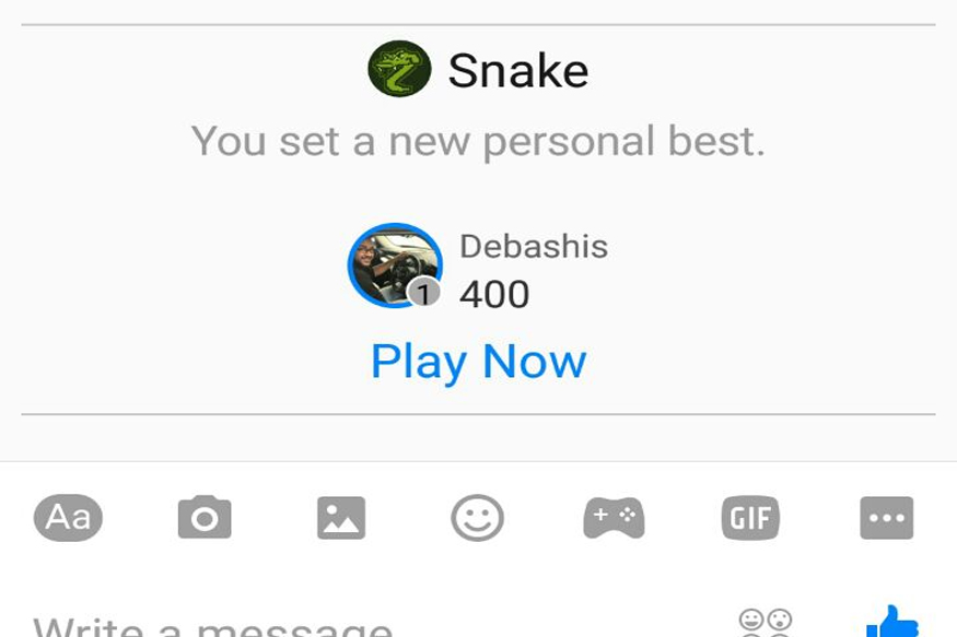 Snake game is available to play on Facebook Messenger