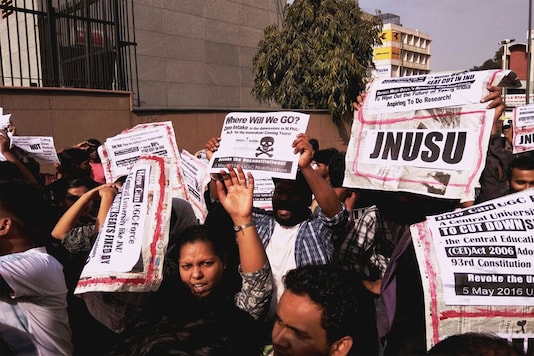 File photo of a protest at JNU. File photo of a protest at JNU.