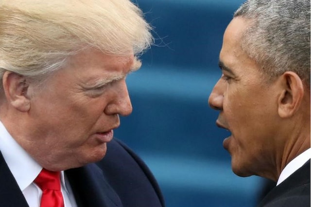 File photo of former US President Barack Obama with President Donald Trump (Photo: REUTERS)