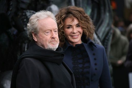 Director Ridley Scott, left, and Giannina Facio (Image: AP)