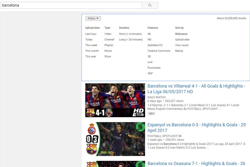 youtube boolean search