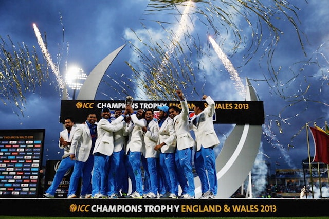 India celebrates after winning the trophy in 2013. (Getty Images)