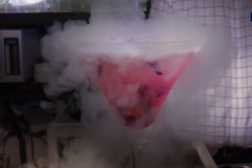 liquid nitrogen and water