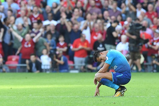 Alexis Sanchez during the game against Liverpool. (Getty Images)