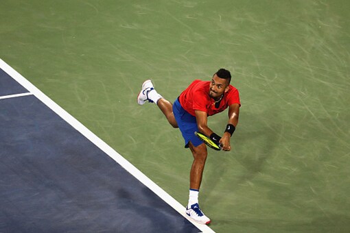 Nick Kyrgios in action against Rafael Nadal. (Getty Images)