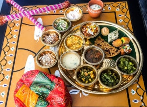 A traditional Gujarati Thali (Image courtesy: Veda's official Facebook page)