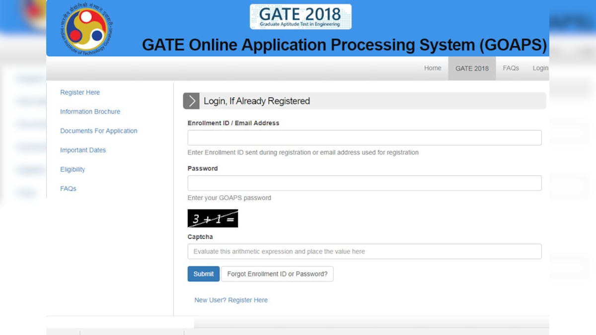 GATE 2018 Application Process Open Now on appsgate.iitg.ac.in, October ...