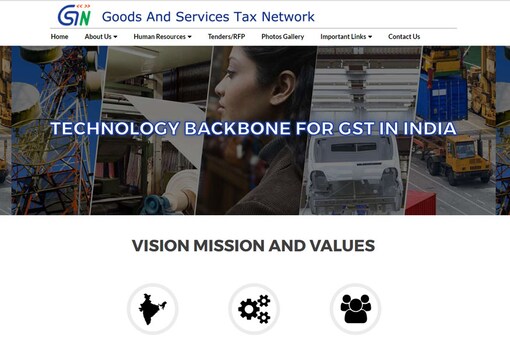 Screenshot of GSTN – Goods and Services Tax Network website. 