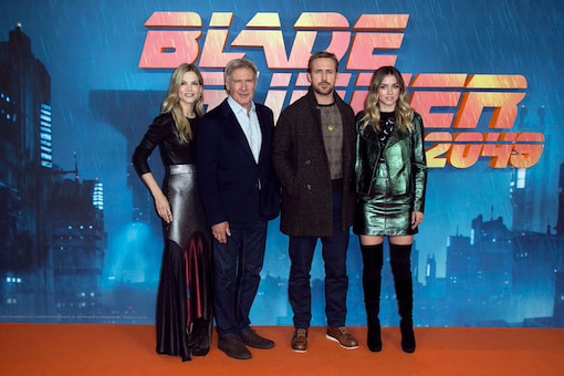 From left, actors Sylvia Hoeks, Harrison Ford, Ryan Gosling, Sylvia Hoeks, Ana de Armas pose for photographers during the photo call for 'Blade Runner 2049' in London, Thursday, Sept. 21, 2017. (Image: AP)