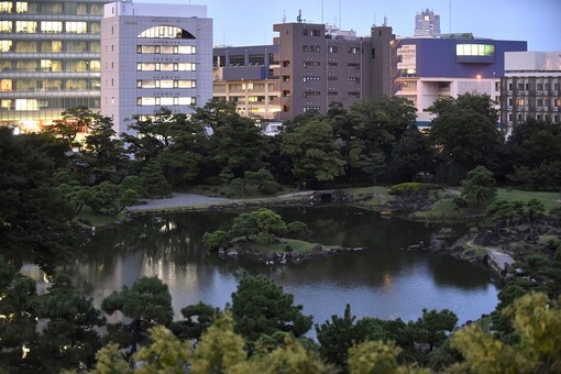Kyu Shiba Riky Onshi Teien หรืออดีตสวน Shiba Villa ในโตเกียว (เอื้อเฟื้อภาพ: AFP Relaxnews / Kazuhiro NOGI)