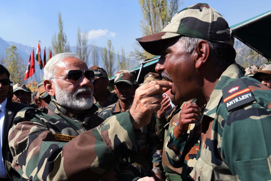 Image result for modi with army