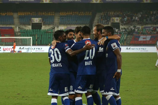 Chennaiyin FC players celebrate after beating NorthEast United. (Image: ISL) Chennaiyin FC players celebrate after beating NorthEast United. (Image: ISL)