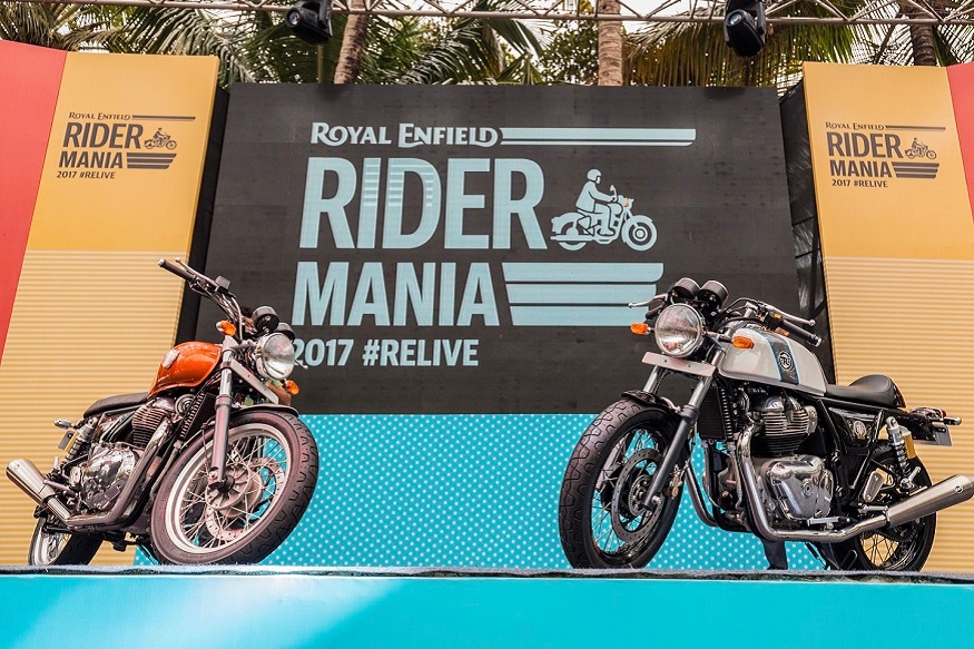 Royal Enfield Interceptor 650 and Continental 650 at Rider Mania 2017. (Image: Royal Enfield)